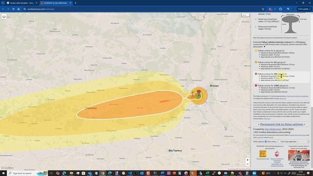 Обзор утилиты NUKEMAP - публичный онлайн симулятор ядерных ударов или привет СБУ с их цензурой