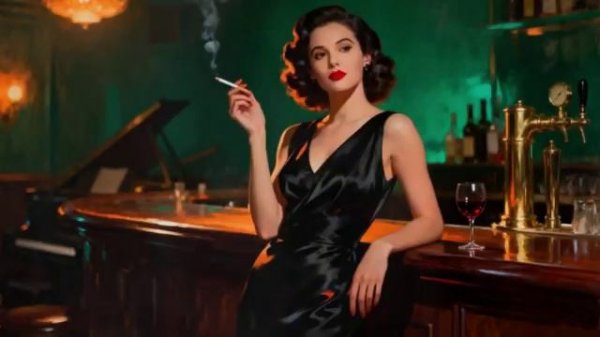 A cigarette in the quiet bar – 1940s Vintage Jazz