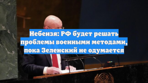 Небензя: РФ будет решать проблемы военными методами, пока Зеленский не одумается