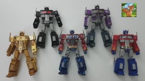 Разные цвета трансформеров Optimus Prime G1 masterpiece и Nemesis Prime 1.