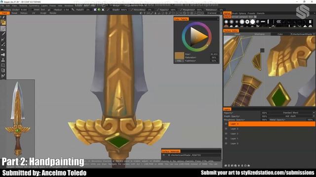 Texture Painting Tips and Tricks - Handpainted 3D Dagger Breakdown [BEGINNERS] - Stylized Station (1