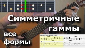 Симметричные гаммы на гитаре (все формы)