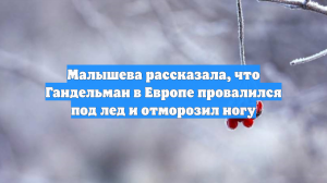 Малышева рассказала, как Гандельман провалился под лёд и лишился тканей ноги