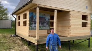 Обзор сруба дома из бруса 6х6 м.