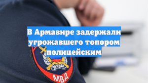 В Армавире задержали угрожавшего топором полицейским