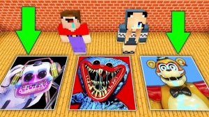 НУБ И ДЕВУШКА ПРО ПРОТИВ СТРАШНЫЕ ЯМЫ МОНСТРОВ В МАЙНКРАФТ! Хагги вагги, Диджей и Фредди фнаф 9