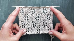 Симпатичный узор с ажурными колосьями для вязания летнего топа,  палантина