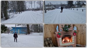 ПРОШЛИСЬ ПО СЕЛУ, ЗАБРАЛИ ЗАКАЗ С OZONa, РАЗОЖГЛИ КАМИН.