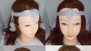 МК: Новогодняя повязка на голову из парчовой ленты со снежинками