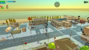 наводнение в игре Chicken Gun в городе Chicken  Сити