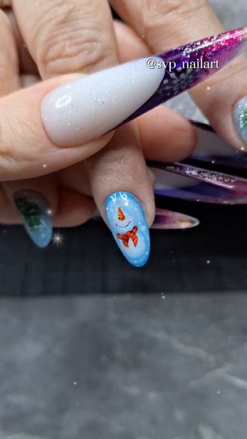 Ручная роспись 🎨🖌#yappyногти #рисункинаногтях #снеговикнаногях #коррекцияногтей #моделированиеногтей