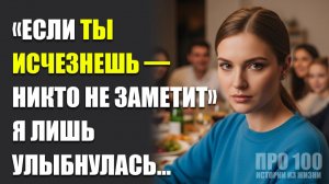 За семейным столом мне сказали: «Если ты исчезнешь — никто не заметит». Все смеялись… но зря