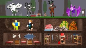 Самая безопасная подземная база в игре «99 ночей в лесу» Анимация Роблокс