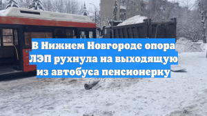 В Нижнем Новгороде опора ЛЭП рухнула на выходящую из автобуса пенсионерку