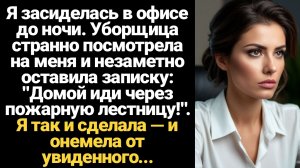 ИСТОРИИ ИЗ ЖИЗНИ/Я засиделась в офисе до ночи, уборщица мне незаметно передала записку