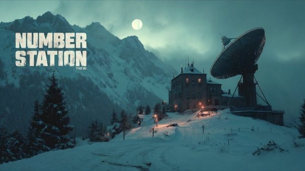 Remote Number Station in the Winter Mountains Dark Night Ambience