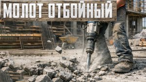 Отбойный молоток ВИХРЬ 1750Э в работе