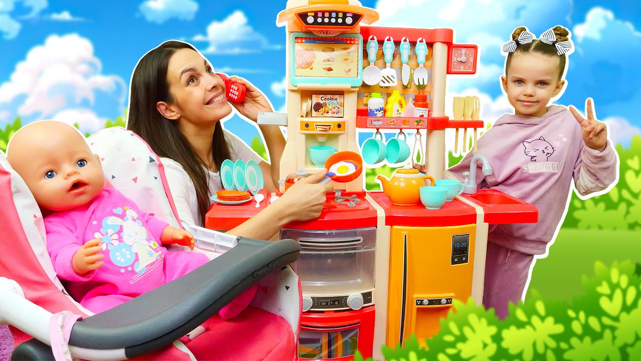 Майя и Лина – Новая кухня – Игры для девочек в куклы Беби Бон смотреть онлайн