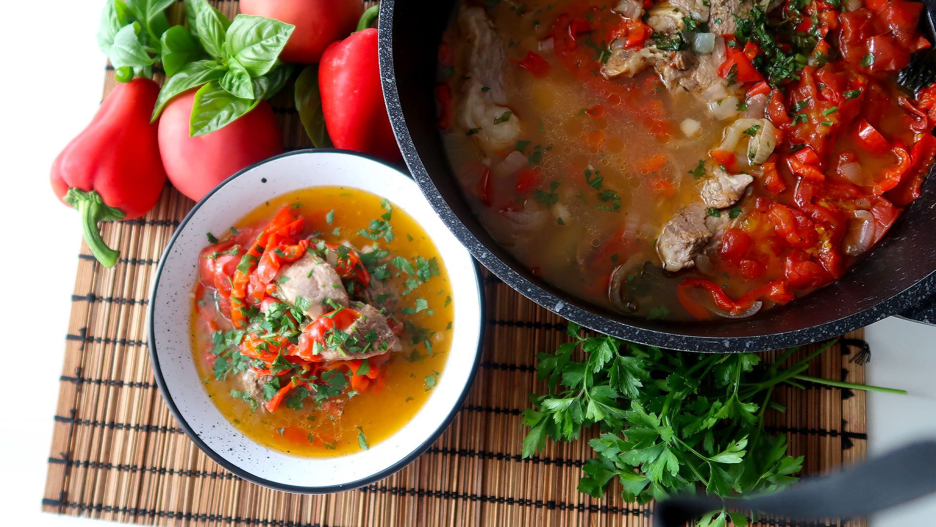 Хашлама по-армянски Густой суп из баранины с овощами смотреть онлайн