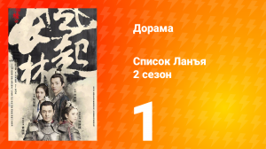Список Ланъя 2 сезон 1 серия