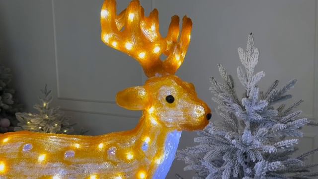 Декоративная светящаяся фигура ОЛЕНЬ САЙАН, акрил, 100 белых LED-огней, 81 см, уличный, 4060471