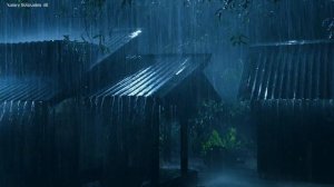 Глубокий сон и избавление от бессонницы под дождь по крыше и гром⚡