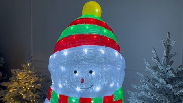 Декоративная светящаяся фигура СНЕГОВИЧОК ЭГЛЕН, акрил, 200 белых LED-огней, 90 см, уличный, 4060479