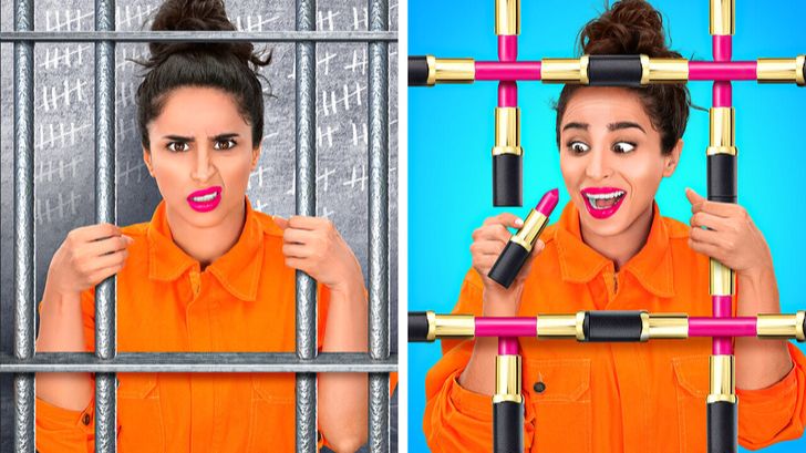 Как пронести косметику за решётку 😱 Бьюти-лайфхаки 💄 смотреть онлайн