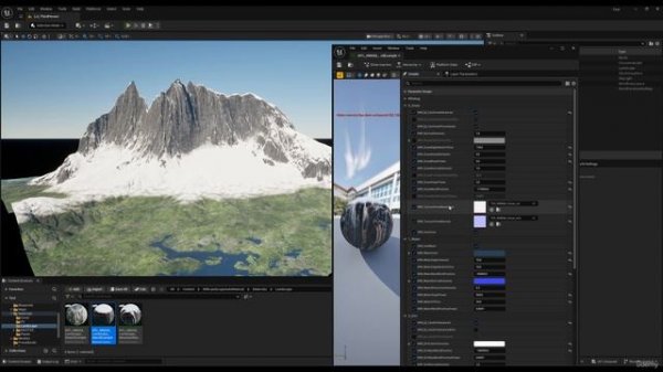 5. Apply a Landscape Master Material with realistic Lighting
