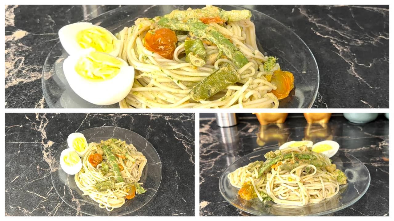 Паста с морепродуктами и яичной лапшой смотреть онлайн