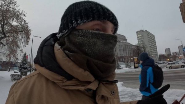 В морозец по пр. Мира в Красноярске