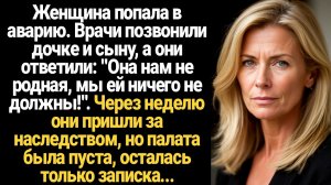 ИСТОРИИ ИЗ ЖИЗНИ/Женщина попала в аварию. Врачи позвонили дочке и сыну, а они ответили: "Она нам не