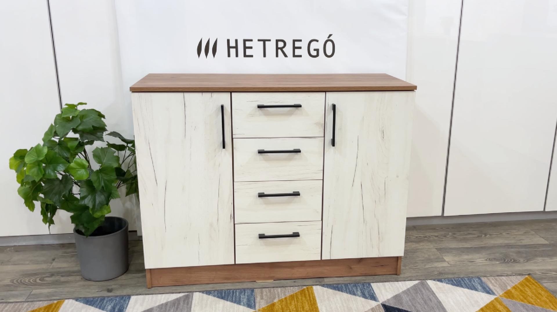 Вегас Комод дуб крафт табачный, дуб крафт белый смотреть онлайн