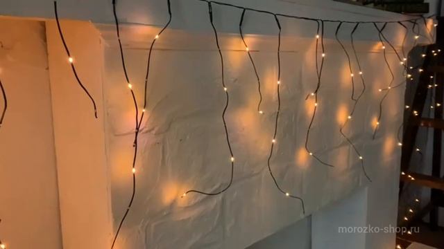 Светодиодная гирлянда Бахрома, 180 экстра теплых белых LED-огней, 3.5х0.45 м, контроллер, AX9631220