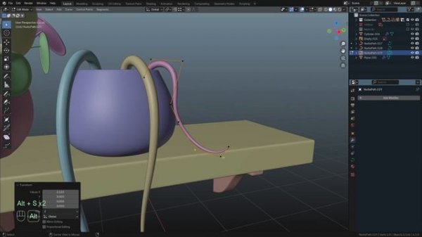 Stylized Kitchen Course in Blender p30 Sk_S1_C17 Shelf Plants Part 2