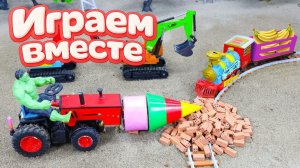 МУЛЬТИКИ ПРО СУПЕРГЕРОЕВ И ИГРУШКИ ДЛЯ ДЕТЕЙ 🚧 СТРОИМ ВМЕСТЕ ИГРУШЕЧНЫЙ ДОМИК ДЛЯ ХАЛКА Ч.4