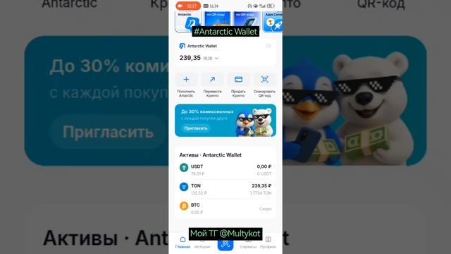 Оплата Товара Криптой используя QRкод #Antarctic Wallet