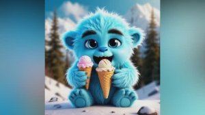 Милые животные  едят  мультик для детей АСМР детеныши животных няшки милашки глазастики