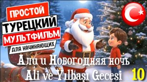 Простой турецкий мультфильм с переводом и субтитрами. Али и Новогодняя ночь. Турецкие истории