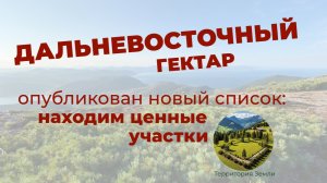 Дальневосточный гектар: выбираем стоящие варианты из готового списка участков.