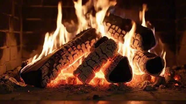 РЕЛАКС. Камин, огонь,  потрескивающие полень. 5 часов релакса Высокое качество.