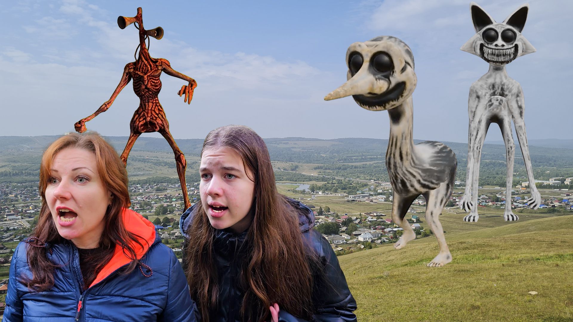 СИРЕНОГОЛОВЫЙ и МОНСТР КОТ в нашей реальности! смотреть онлайн