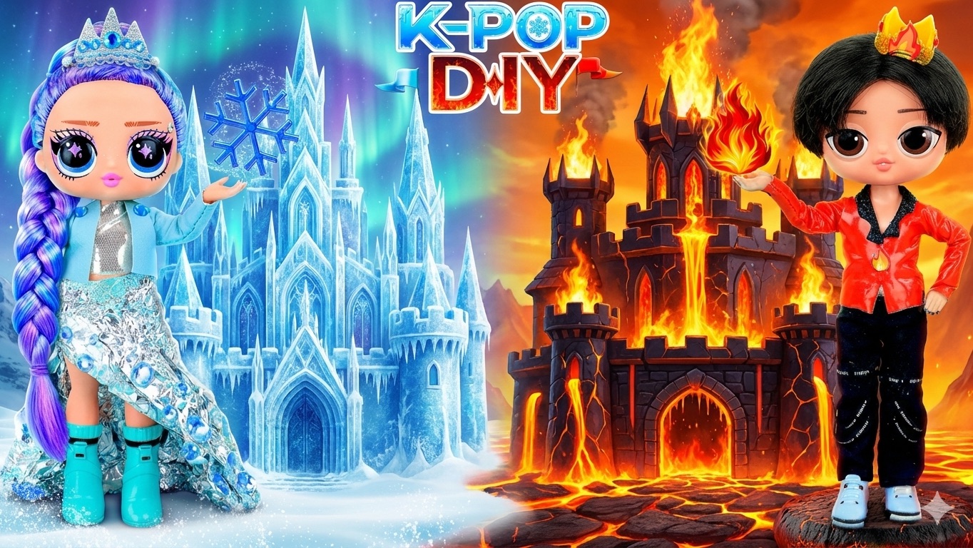 Строим Горячий и Холодный Замок для Кейпоп Охотниц на Демонов! Поделки для кукол ЛОЛ ОМГ! смотреть онлайн