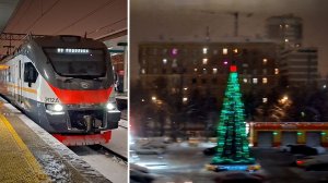 Из окна поезда - Зимняя ночная Москва из окна электрички - Видео про поезда и железную дорогу