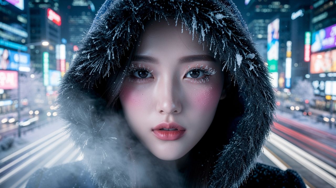 Экстремальный холод в Каннаме Сеул замерзающие улицы зимней Кореи 🥶 смотреть онлайн