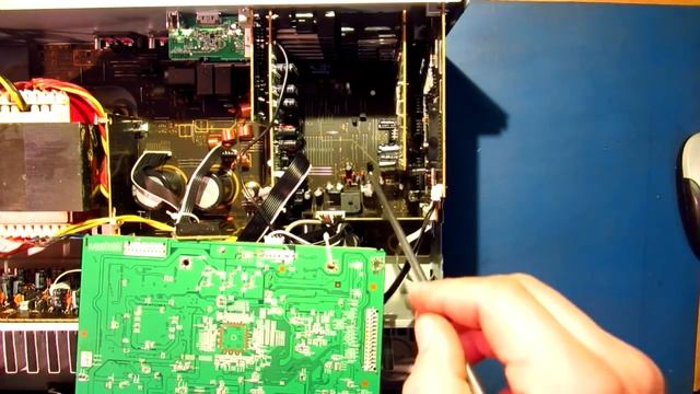 Ремонт рессивера Pioneer VSX 521 K.Не работает люминесцентный индикатор режима работы.