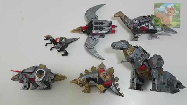 Трансформеры-динозавры, Вулкан-Комбайнер, Военный Стальной Замок, Слизняк смотреть онлайн