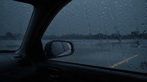 Звуки дождя и грозы в машине. Белый шум для сна и релаксации. Сильный ливень 🌧️