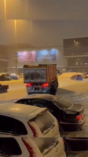 Грузовик тоже умеет дрифтовать.