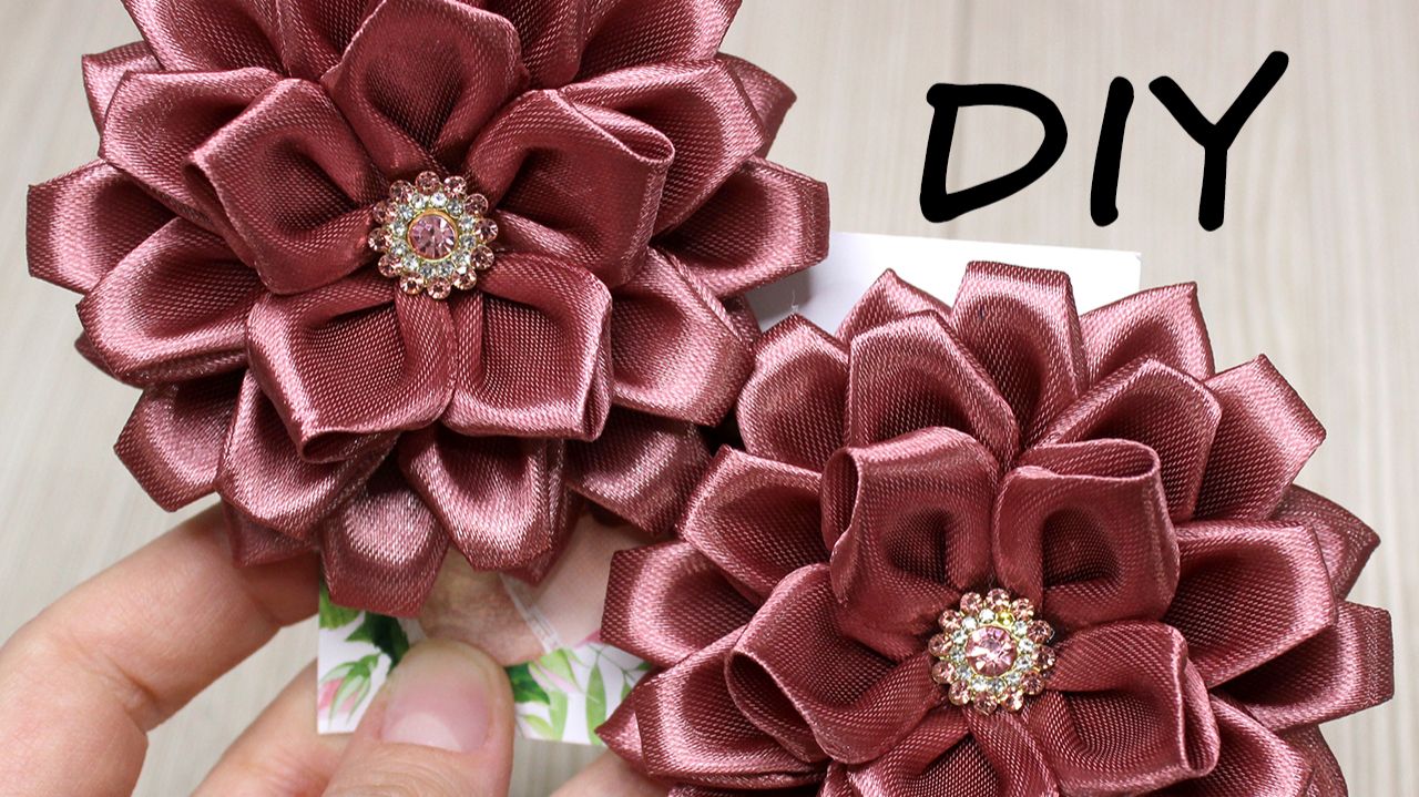 Мастер-класс из атласной ленты. Цветок канзаши из атласной ленты смотреть онлайн
